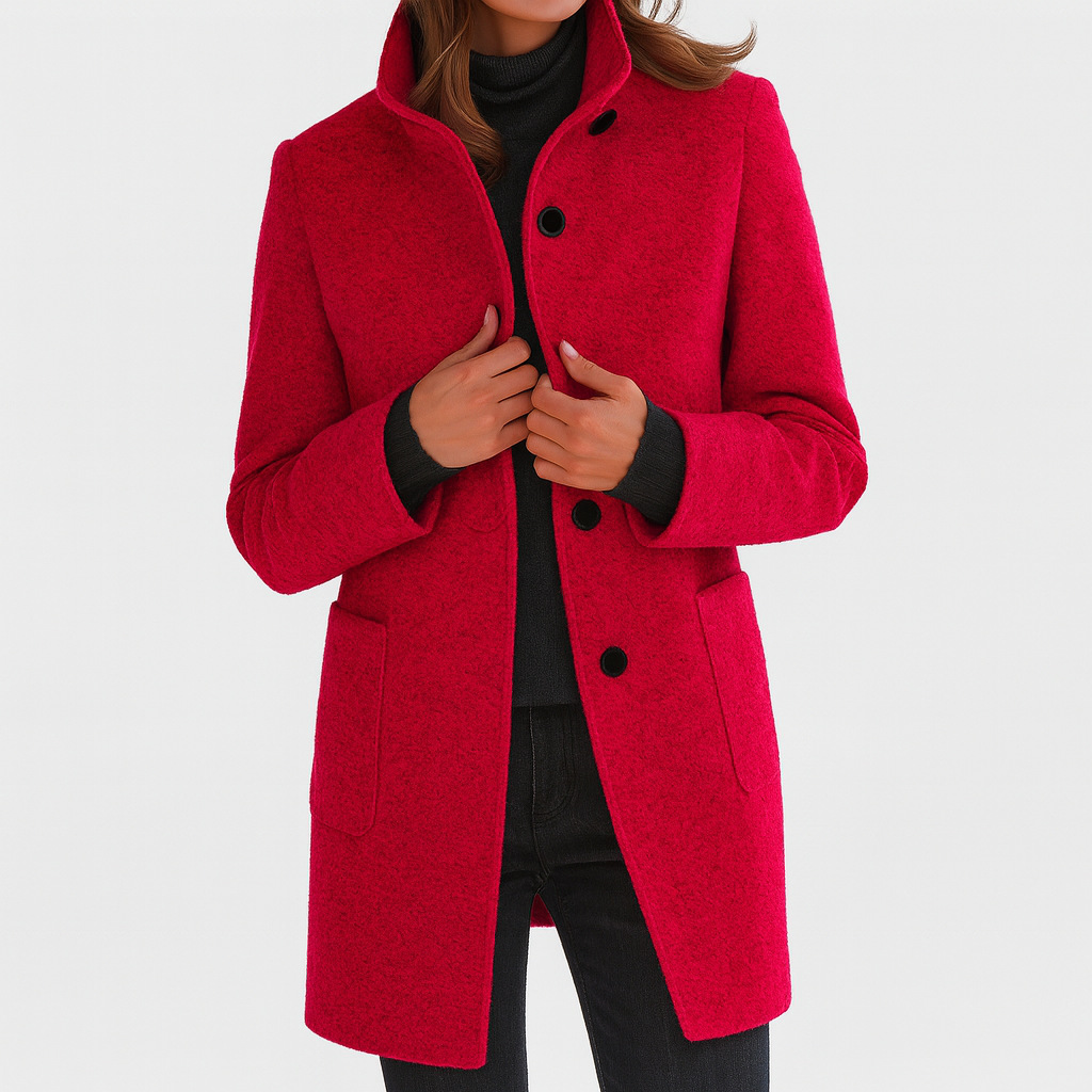 Belvenza | Cappotto Elegante in Tessuto Nero