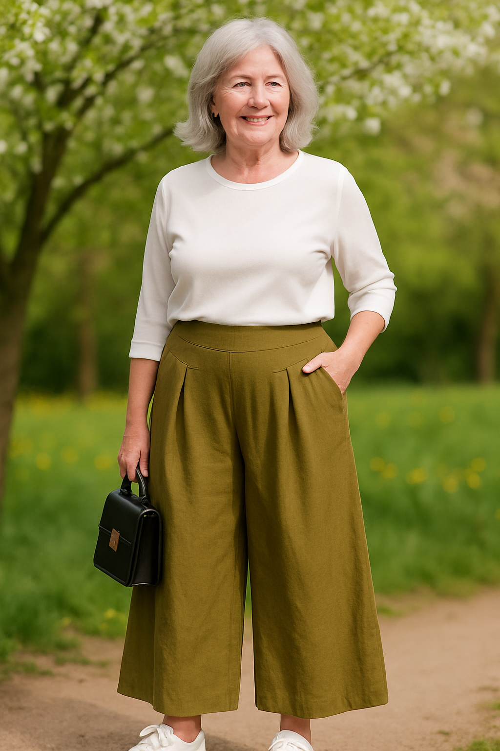 Belvenza | Pantaloni Audrey Eleganti in Tessuto Fluido