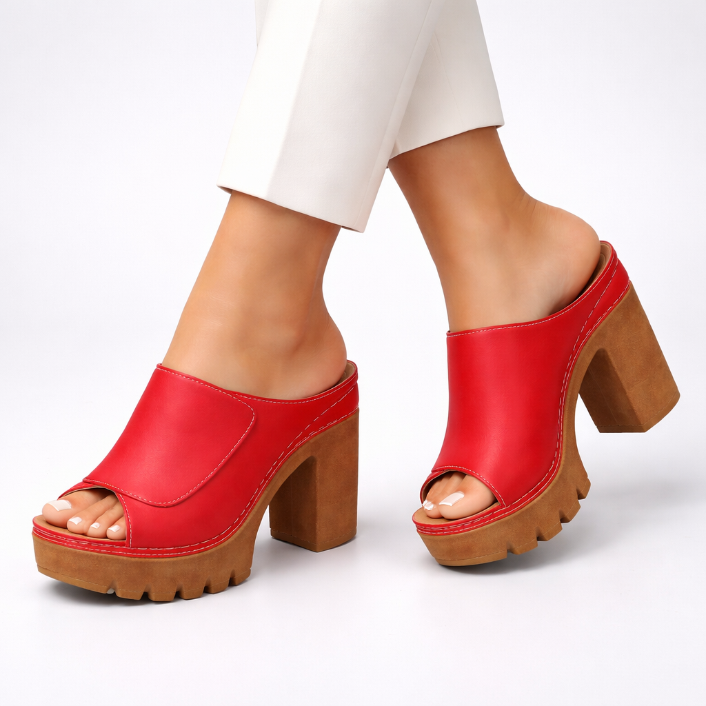 Belvenza | Scarpe con Plateau in Pelle Nera