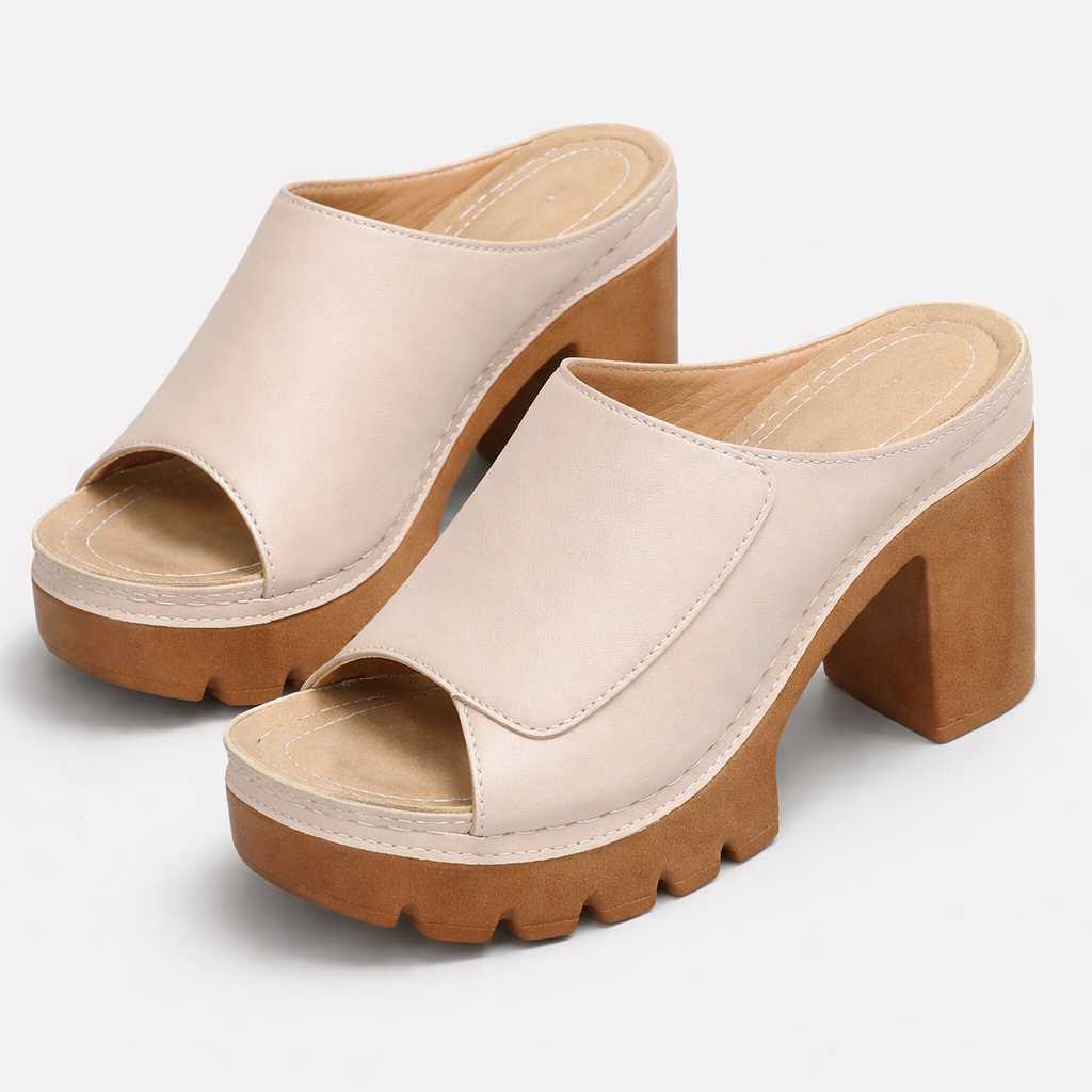 Belvenza | Scarpe con Plateau in Pelle Nera