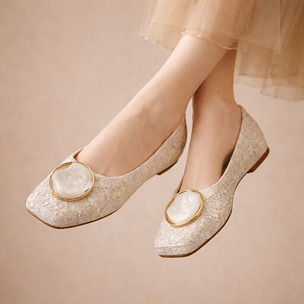 Belvenza | Ballerine Eleganti in Pizzo Nero