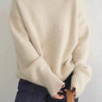 Belvenza | Maglione a Collo Alto in Colorazione Neutra