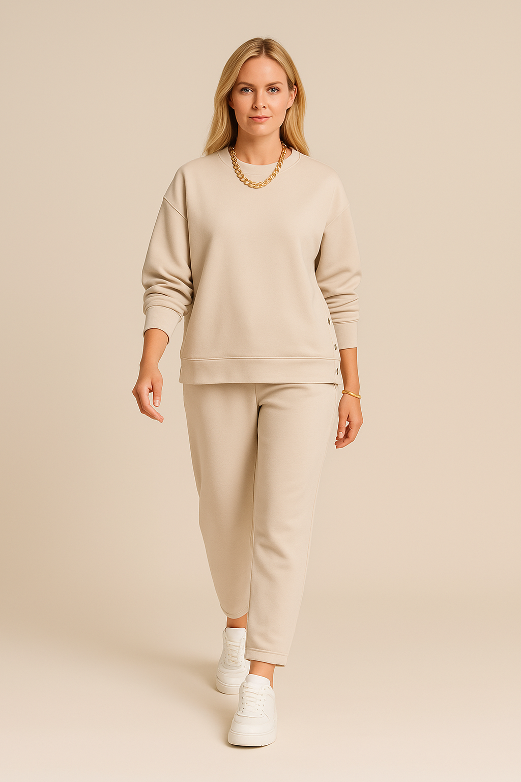 Belvenza | Completo Elegante in Maglia Grigia