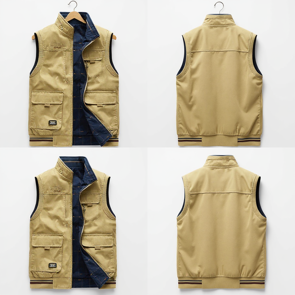 Belvenza | Gilet Utility Premium in Tessuto Nero