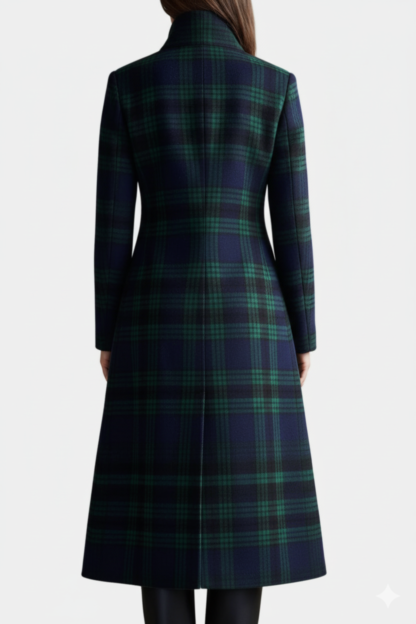 Belvenza | Cappotto a Quadri Elegante in Tessuto Premium