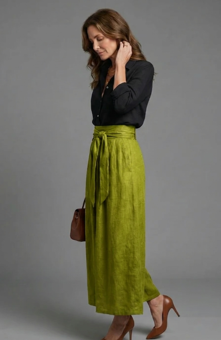 Belvenza | Set Blusa e Gonna Midi in Tessuto Leggero