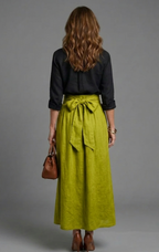Belvenza | Set Blusa e Gonna Midi in Tessuto Leggero