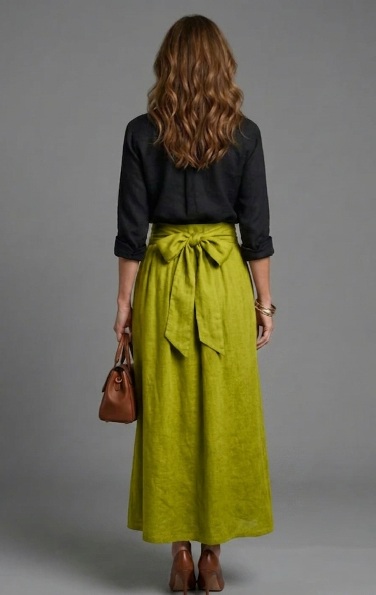 Belvenza | Set Blusa e Gonna Midi in Tessuto Leggero