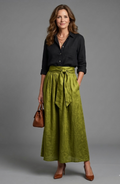 Belvenza | Set Blusa e Gonna Midi in Tessuto Leggero