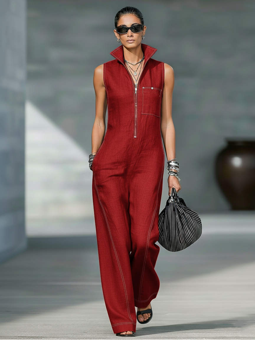 Belvenza | Salopette Minimalista con Bordo Bianco
