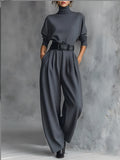 Belvenza | Jumpsuit con Collo Polo e Gamba Dritta