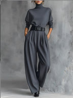 Belvenza | Jumpsuit con Collo Polo e Gamba Dritta