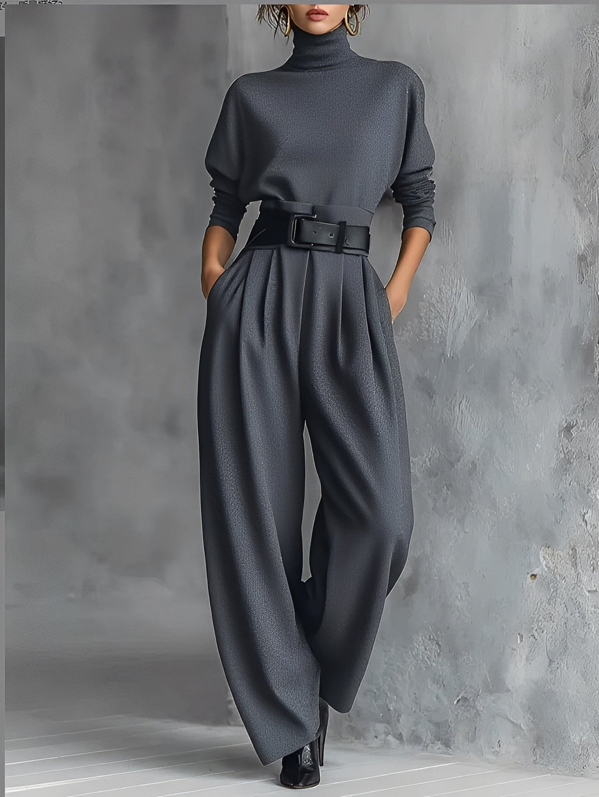 Belvenza | Jumpsuit con Collo Polo e Gamba Dritta