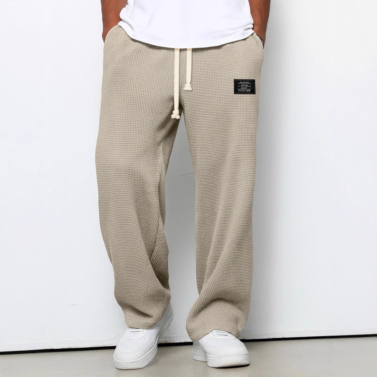Belvenza | Pantaloni Larghi con Vita Regolabile Grigi