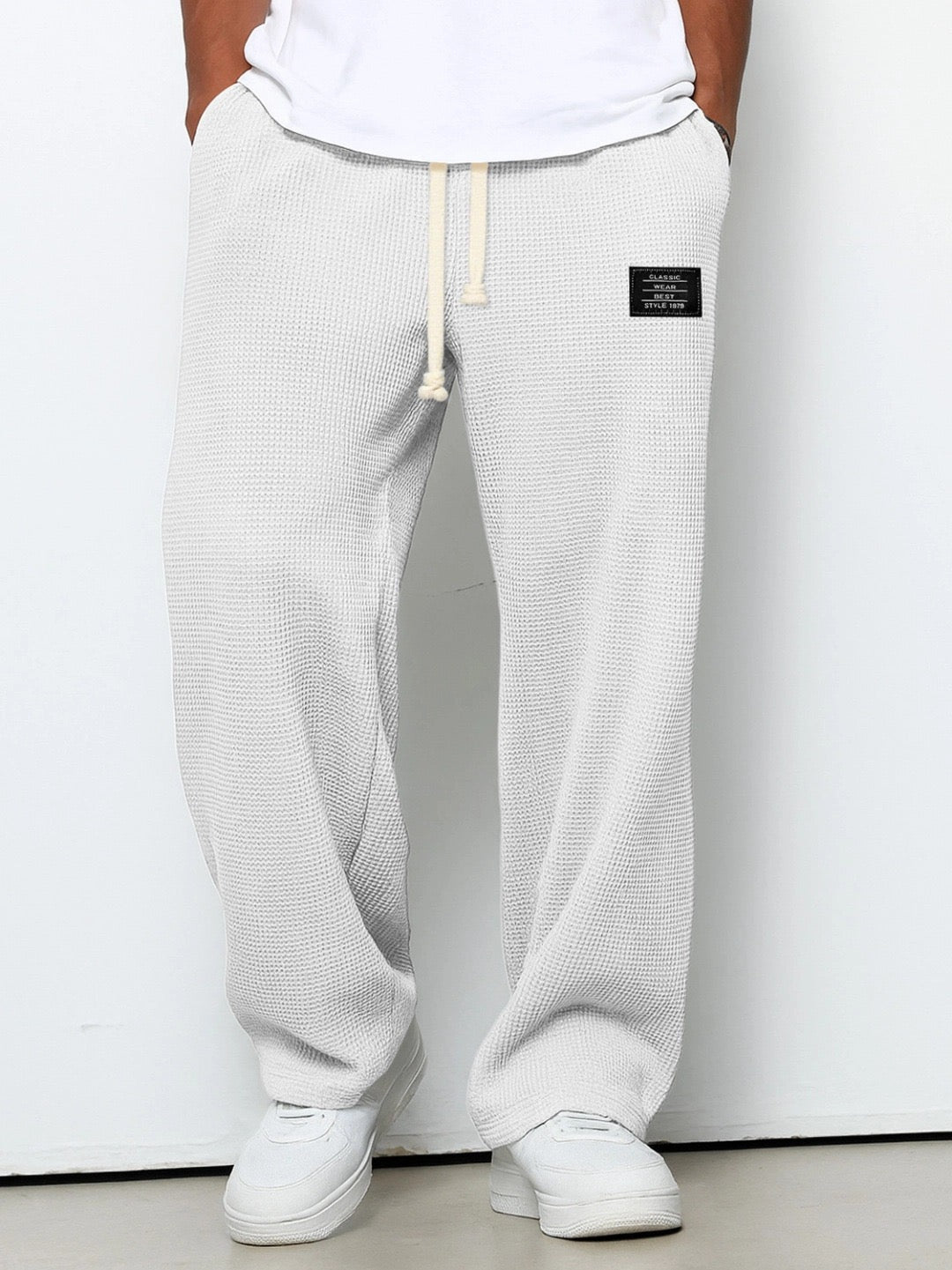 Belvenza | Pantaloni Larghi con Vita Regolabile Grigi