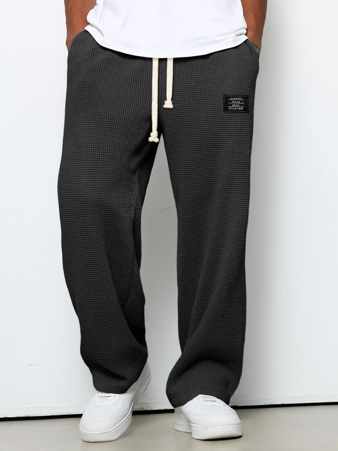 Belvenza | Pantaloni Larghi con Vita Regolabile Grigi