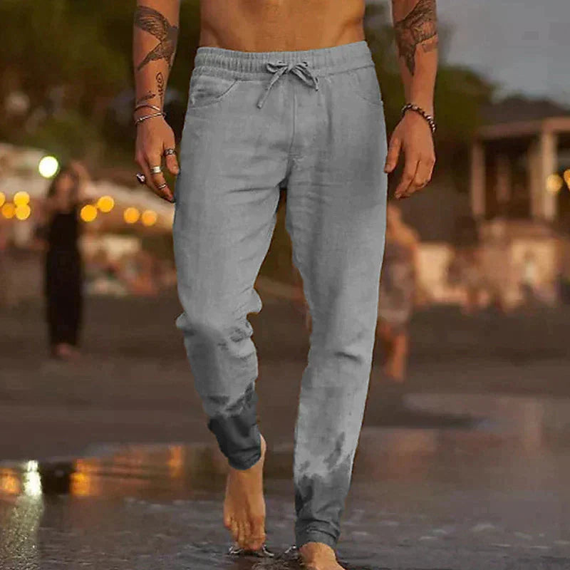 Belvenza | Pantaloni Eleganti in Lino Beige