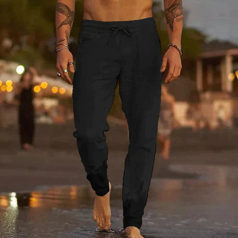 Belvenza | Pantaloni Eleganti in Lino Beige