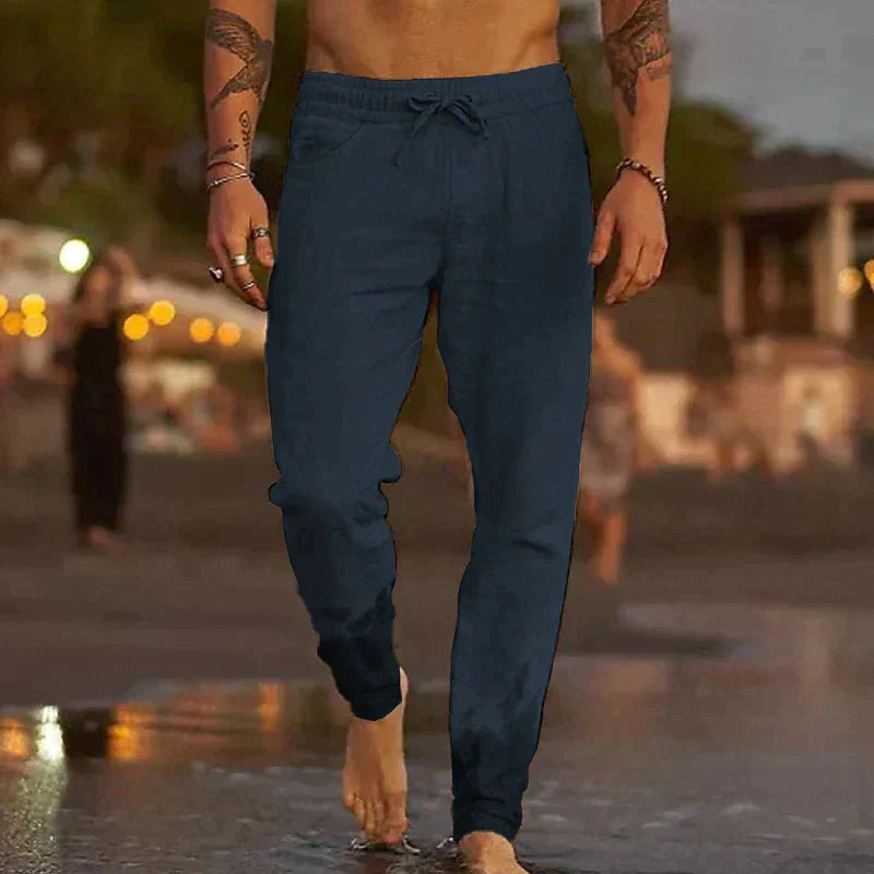 Belvenza | Pantaloni Eleganti in Lino Beige