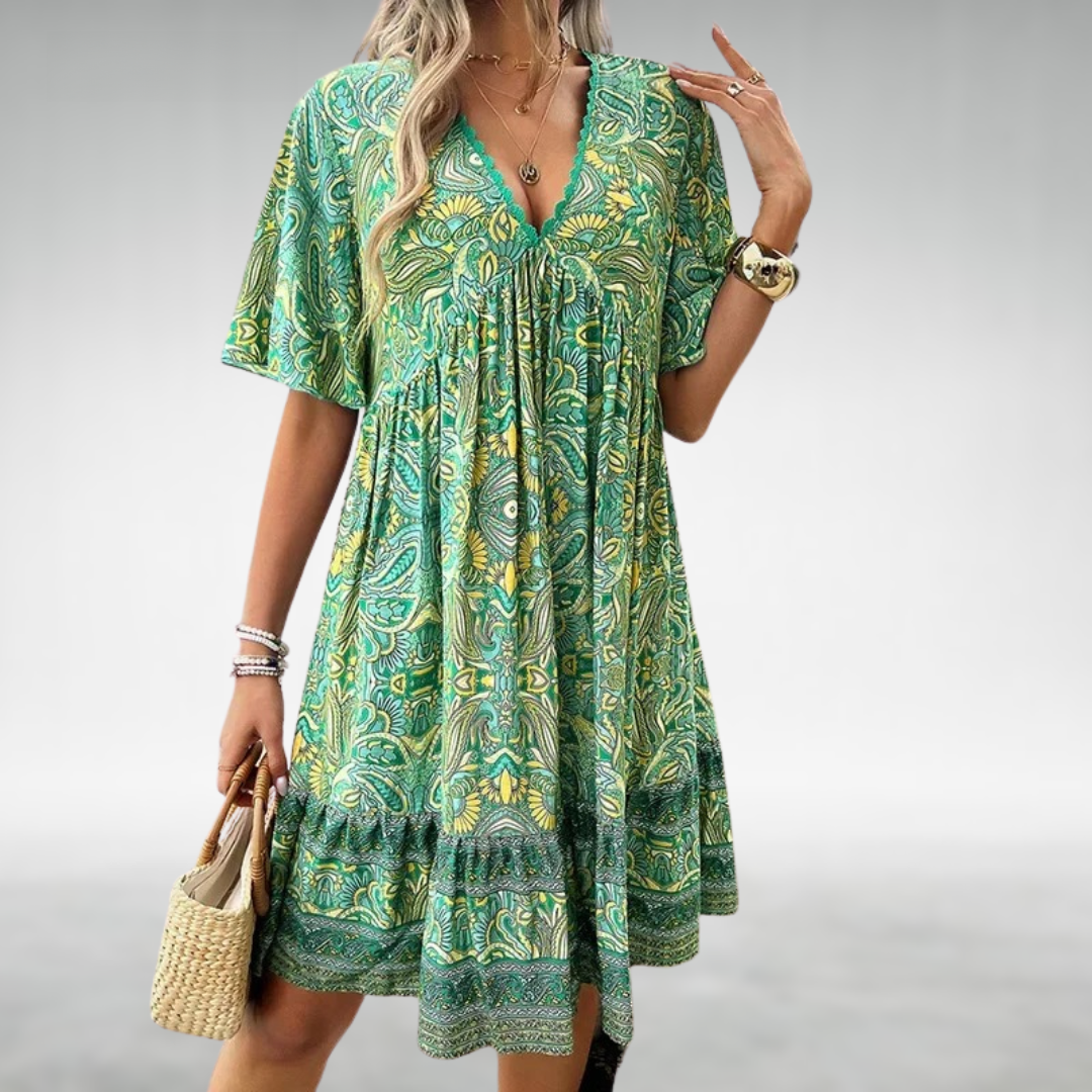 Belvenza | Vestito Elegante con Stampa Paisley