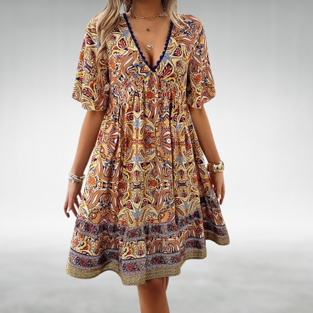 Belvenza | Vestito Elegante con Stampa Paisley