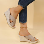 Belvenza | Sandali con Zeppa Beige