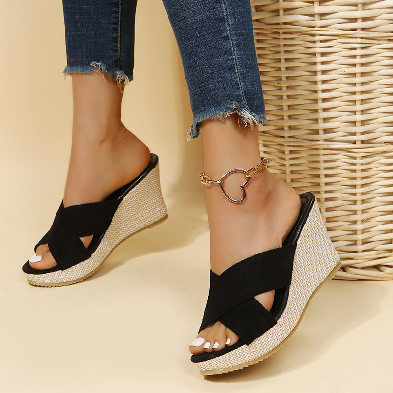 Belvenza | Sandali con Zeppa Beige