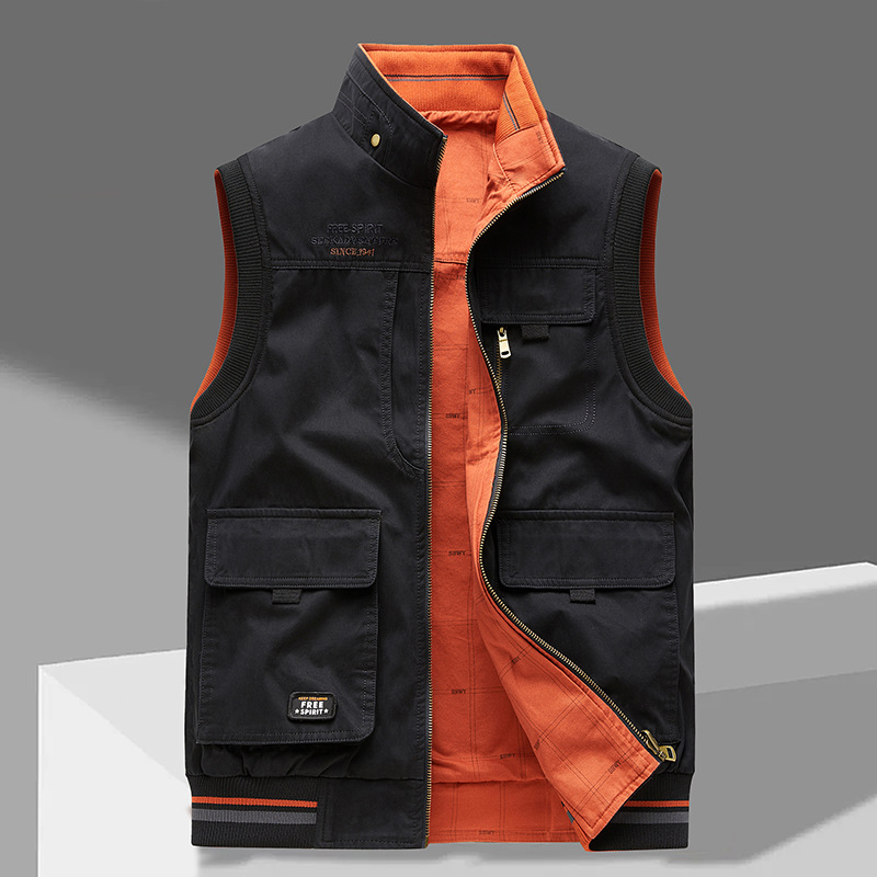 Belvenza | Gilet Utility Premium in Tessuto Nero