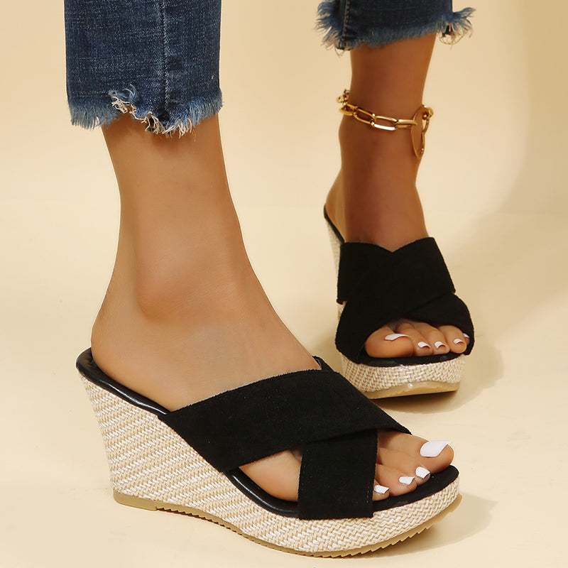 Belvenza | Sandali con Zeppa Beige