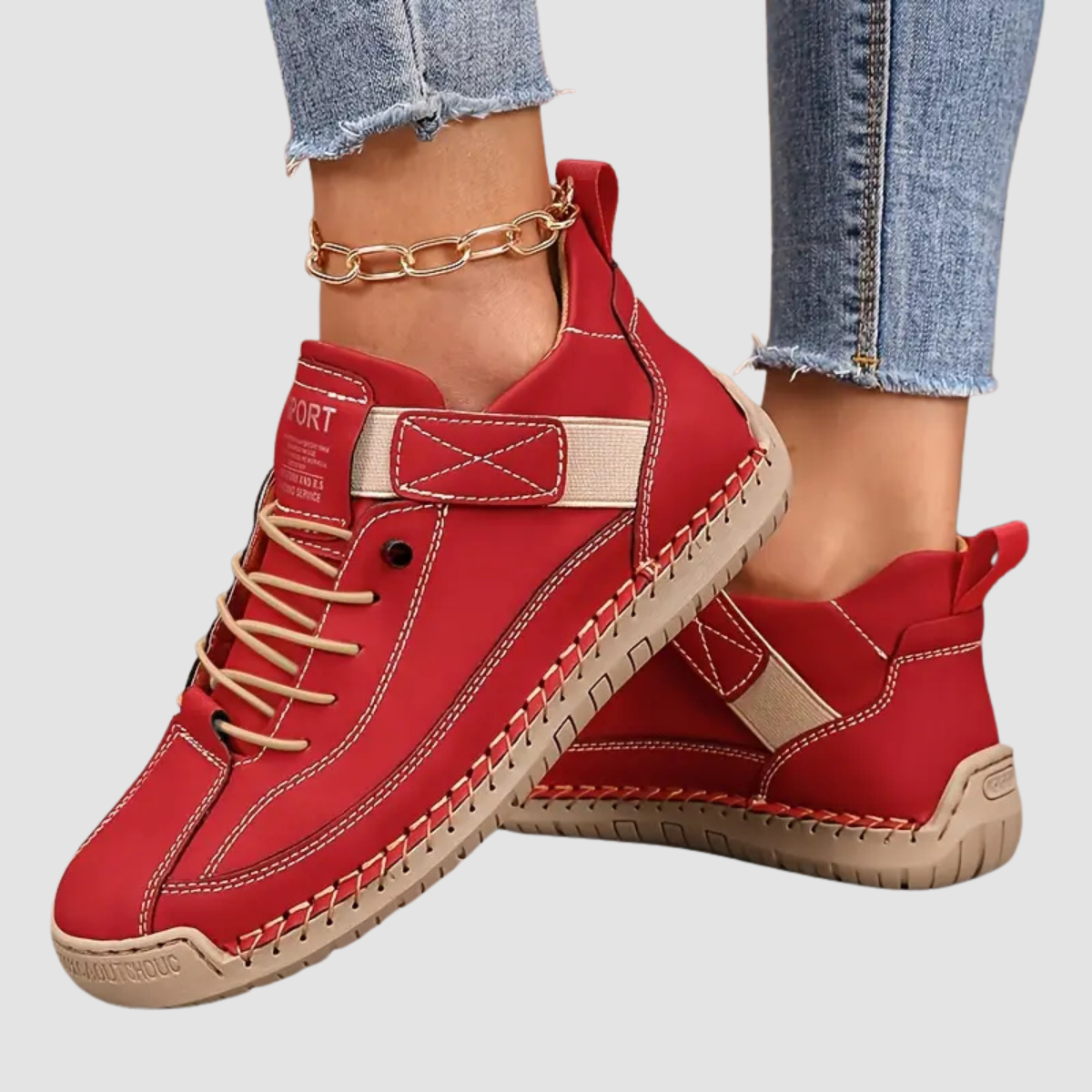 Belvenza | Sneakers di Supporto Comfort in Tessuto Grigio