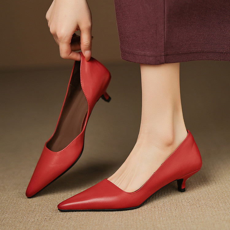 Belvenza | Décolleté Kitten Heel in Pelle Sintetica
