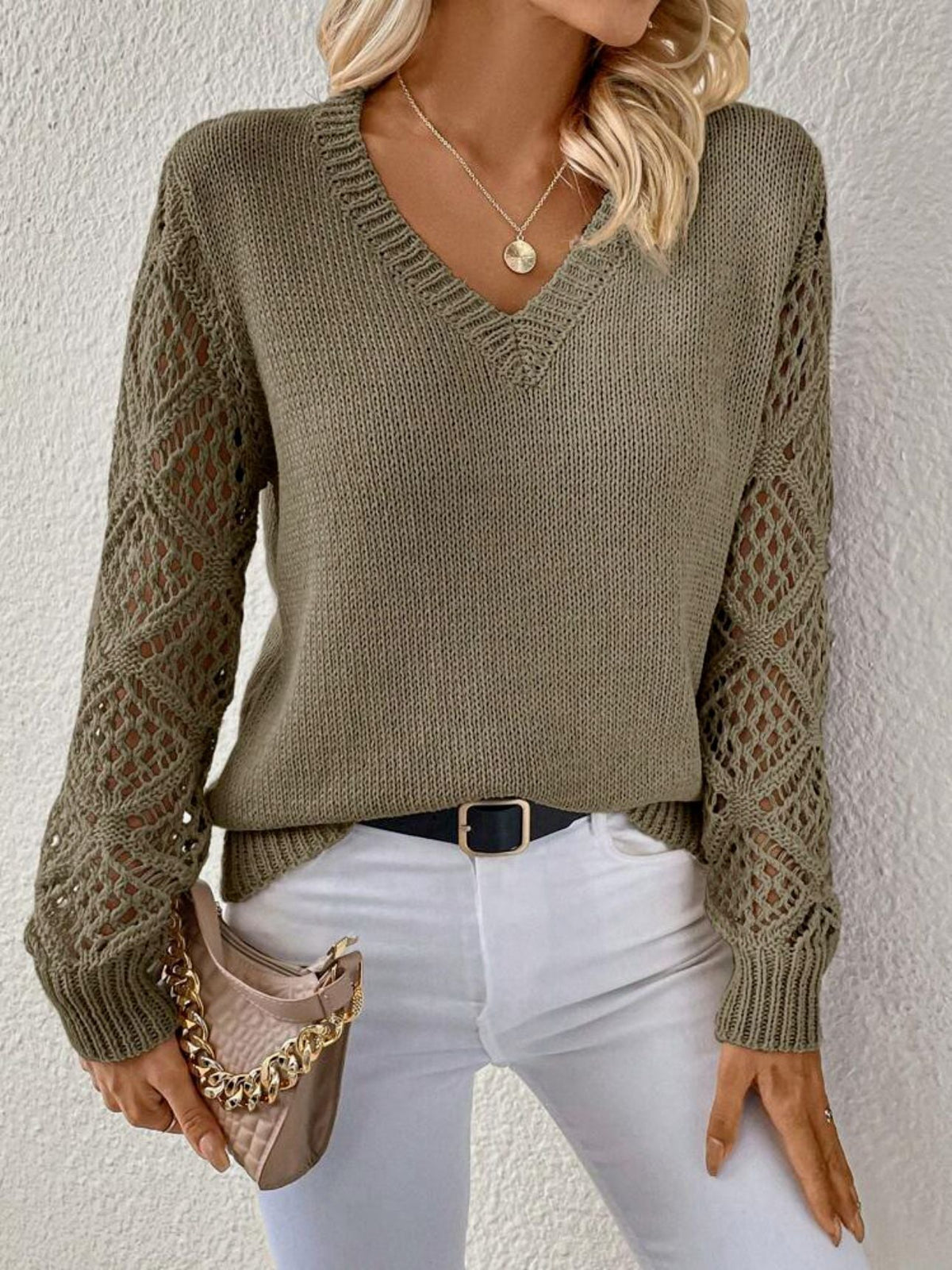 Belvenza | Maglione Elegante in Cashmere Grigio