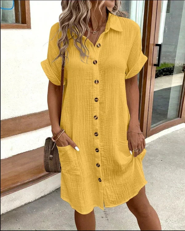 Belvenza | Abito Camicia Elegante in Tessuto Leggero