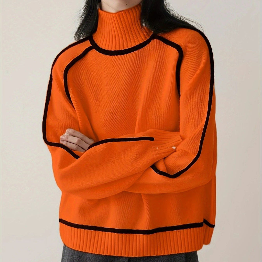 Belvenza | Maglione a Collo Alto in Cashmere Beige