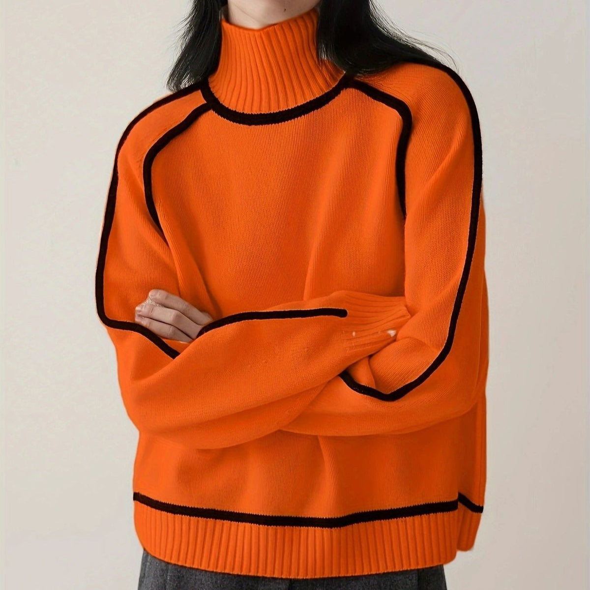 Belvenza | Maglione a Collo Alto in Cashmere Beige