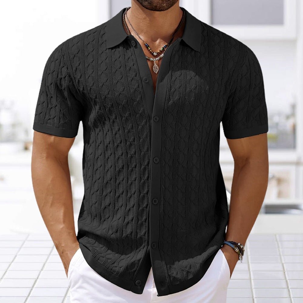 Belvenza | Camicia a Maniche Corte in Maglia Blu