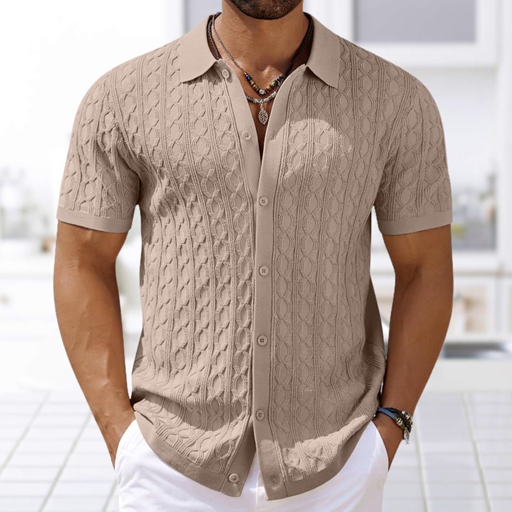 Belvenza | Camicia a Maniche Corte in Maglia Blu