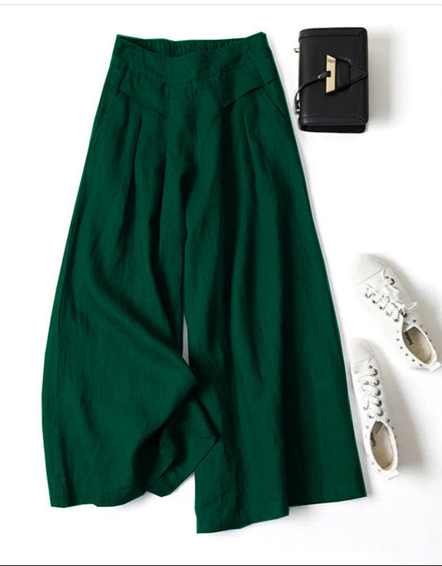 Belvenza | Pantaloni Audrey Eleganti in Tessuto Fluido