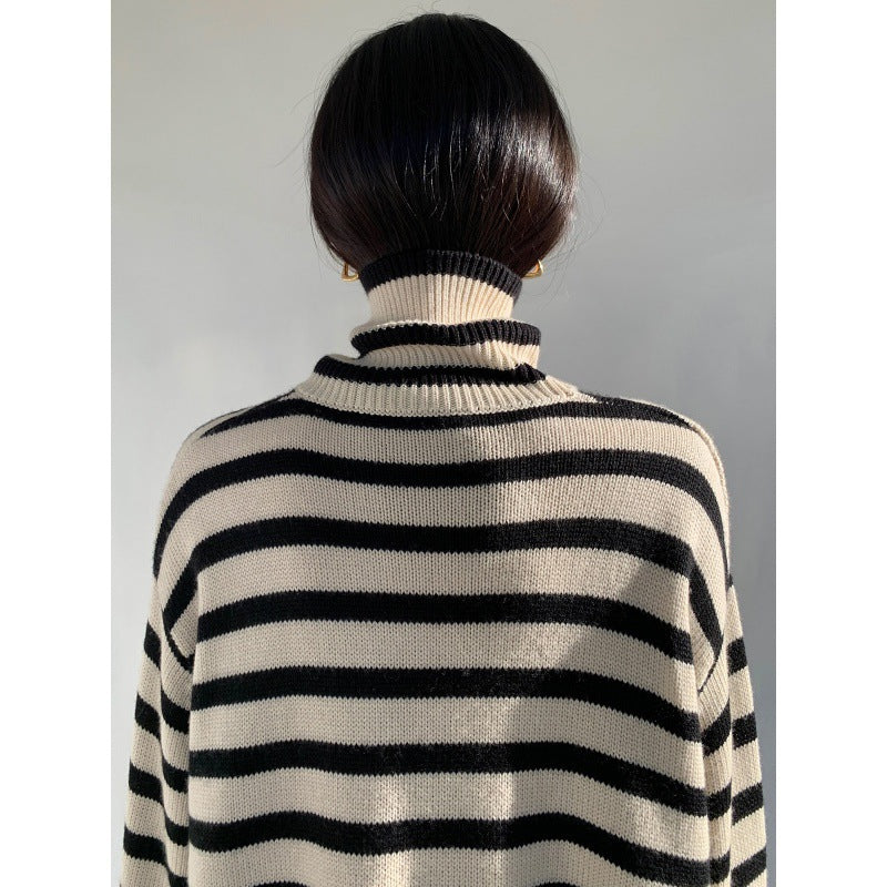 Belvenza | Maglione a Collo Alto in Cashmere Grigio