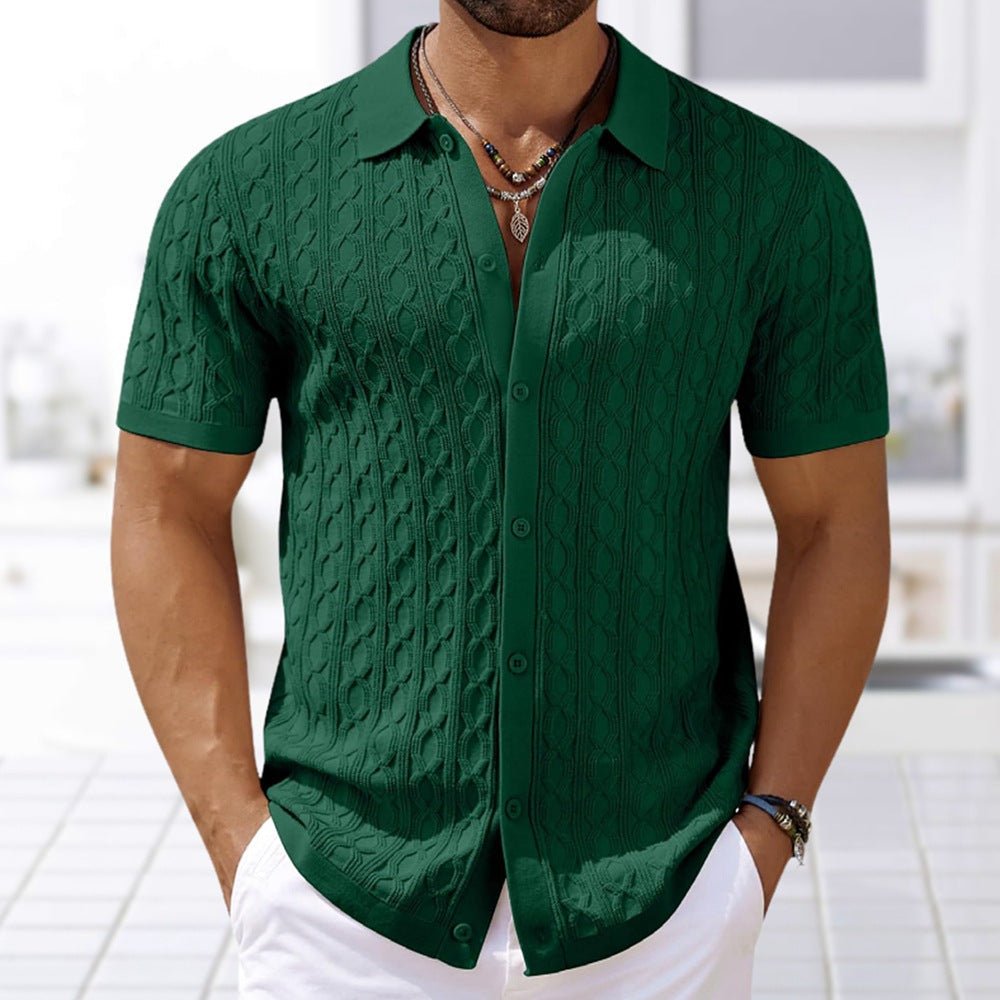 Belvenza | Camicia a Maniche Corte in Maglia Blu