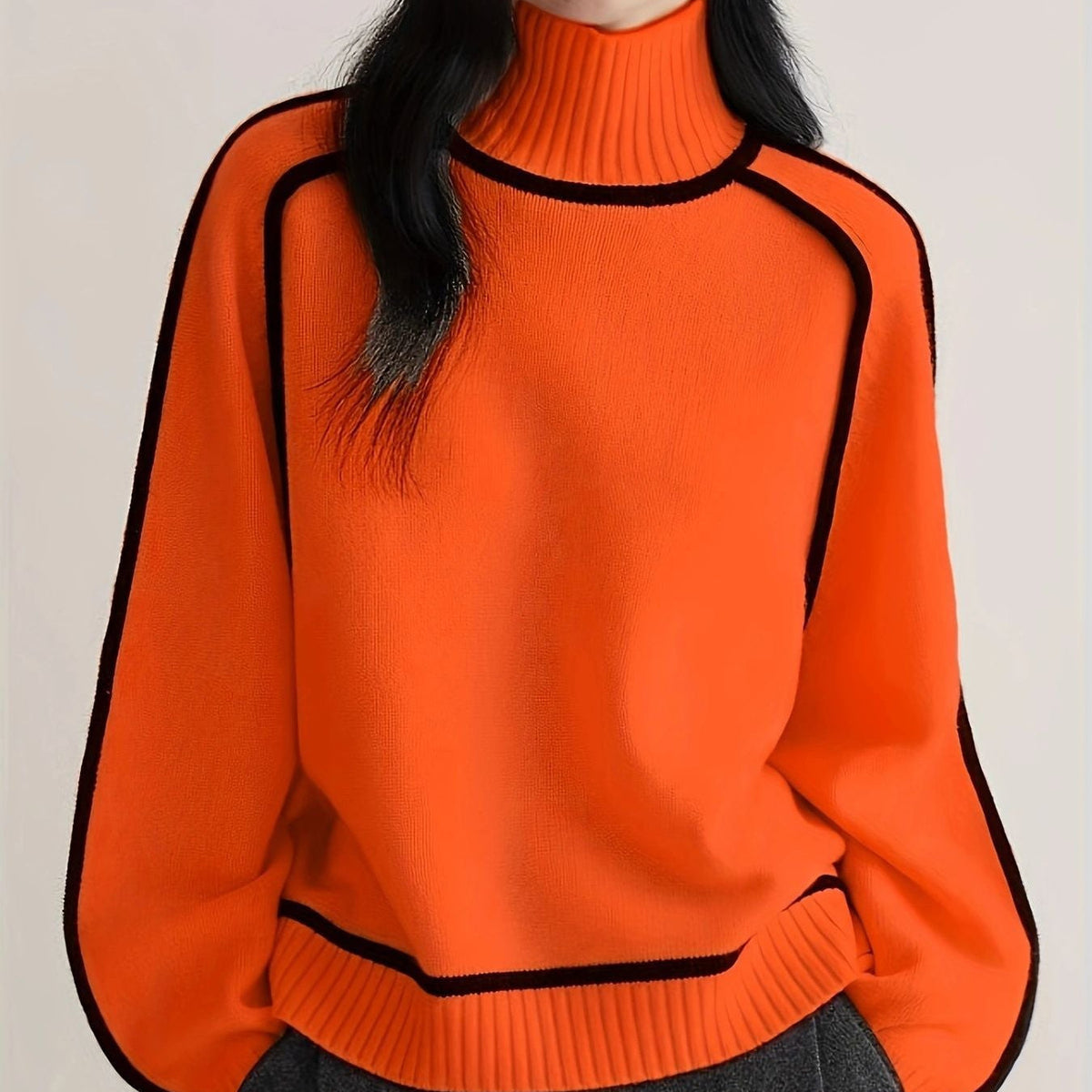 Belvenza | Maglione a Collo Alto in Cashmere Beige