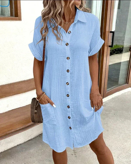 Belvenza | Abito Camicia Elegante in Tessuto Leggero