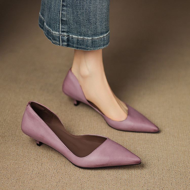Belvenza | Décolleté Kitten Heel in Pelle Sintetica