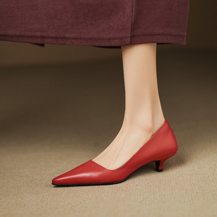 Belvenza | Décolleté Kitten Heel in Pelle Sintetica