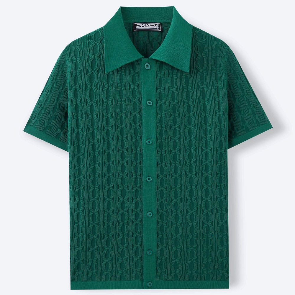 Belvenza | Camicia a Maniche Corte in Maglia Blu