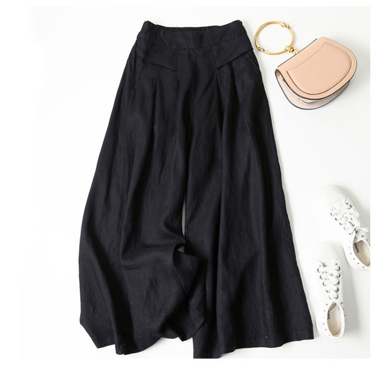 Belvenza | Pantaloni Audrey Eleganti in Tessuto Fluido