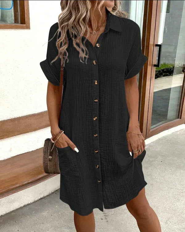 Belvenza | Abito Camicia Elegante in Tessuto Leggero