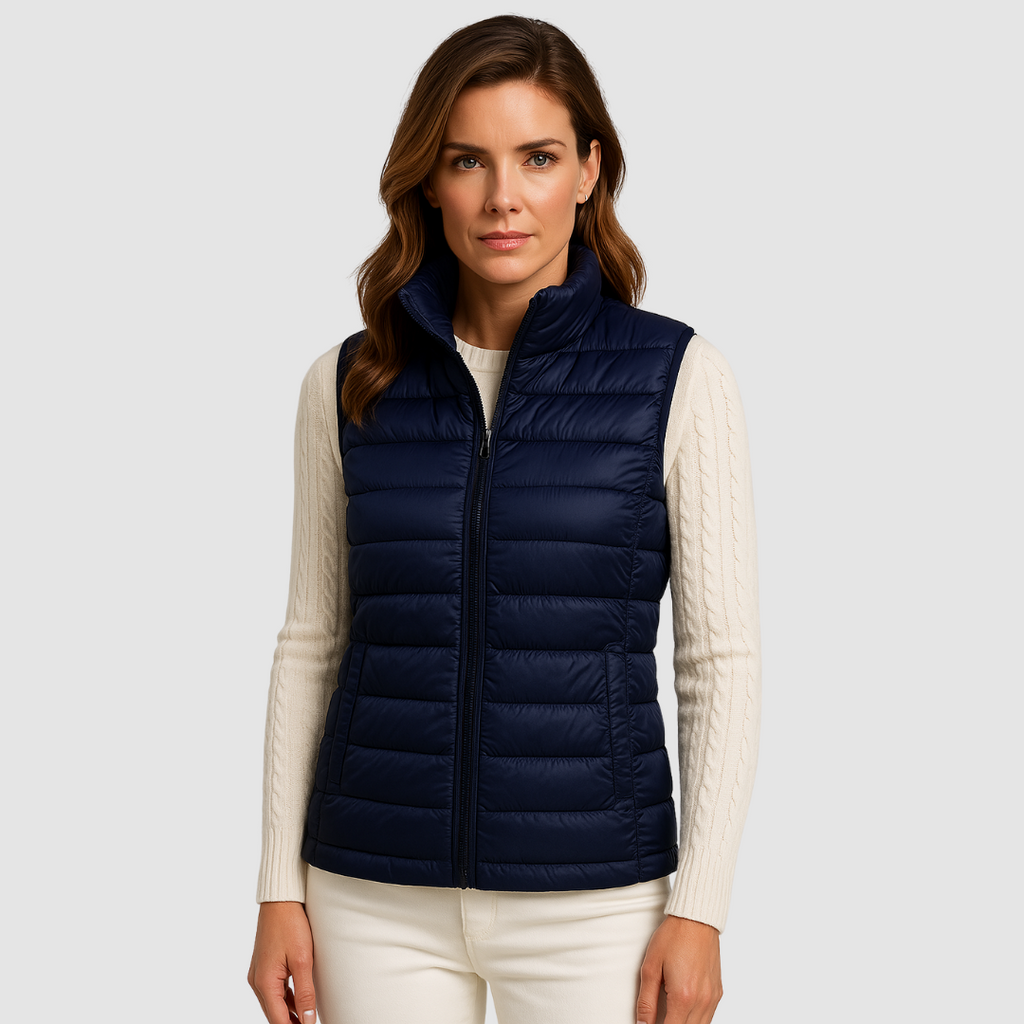 Belvenza | Gilet Impermeabile Leggero in Nylon Blu
