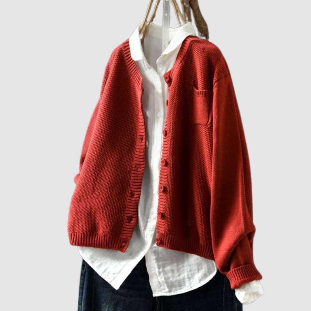 Belvenza | Cardigan Accogliente in Maglia Grigia