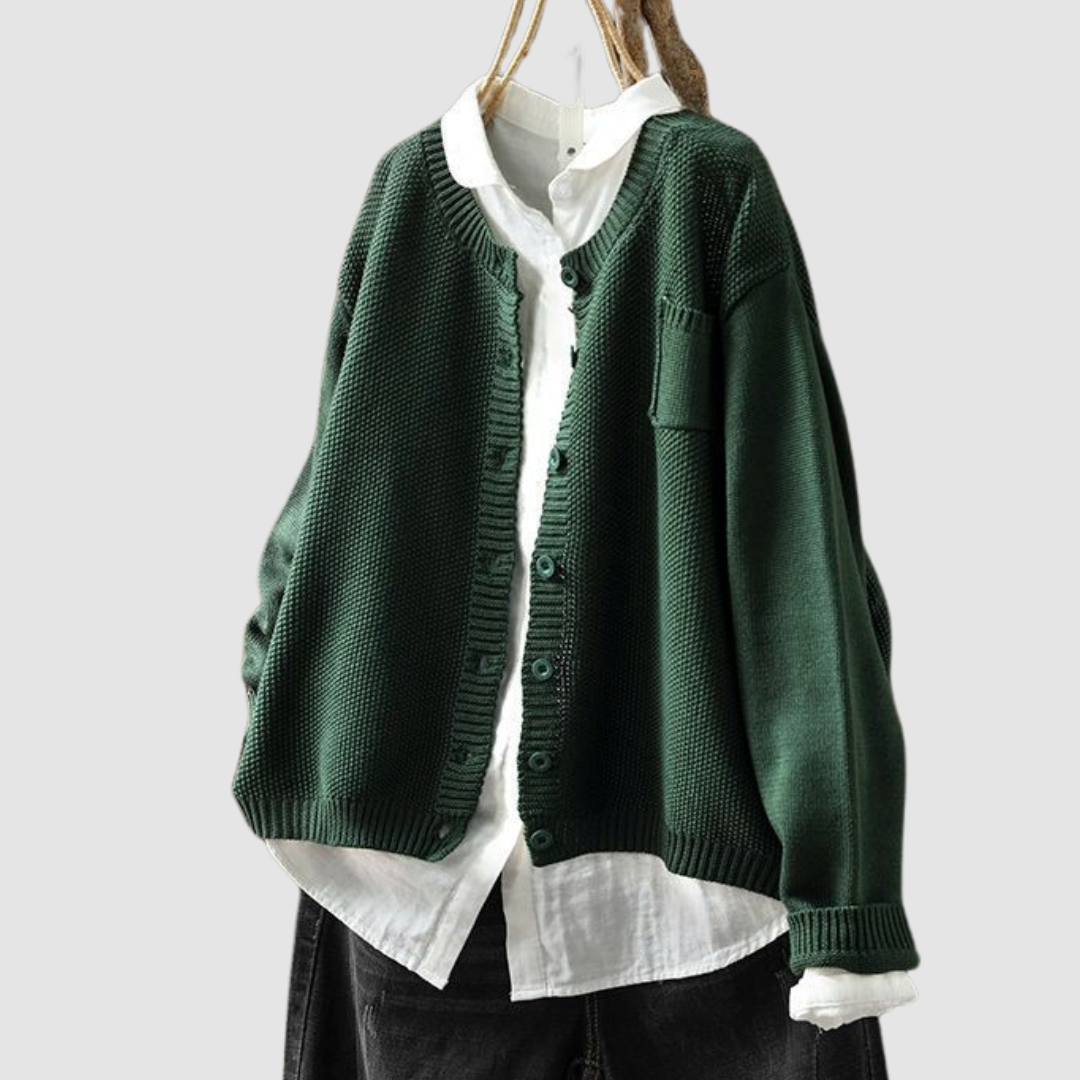 Belvenza | Cardigan Accogliente in Maglia Grigia